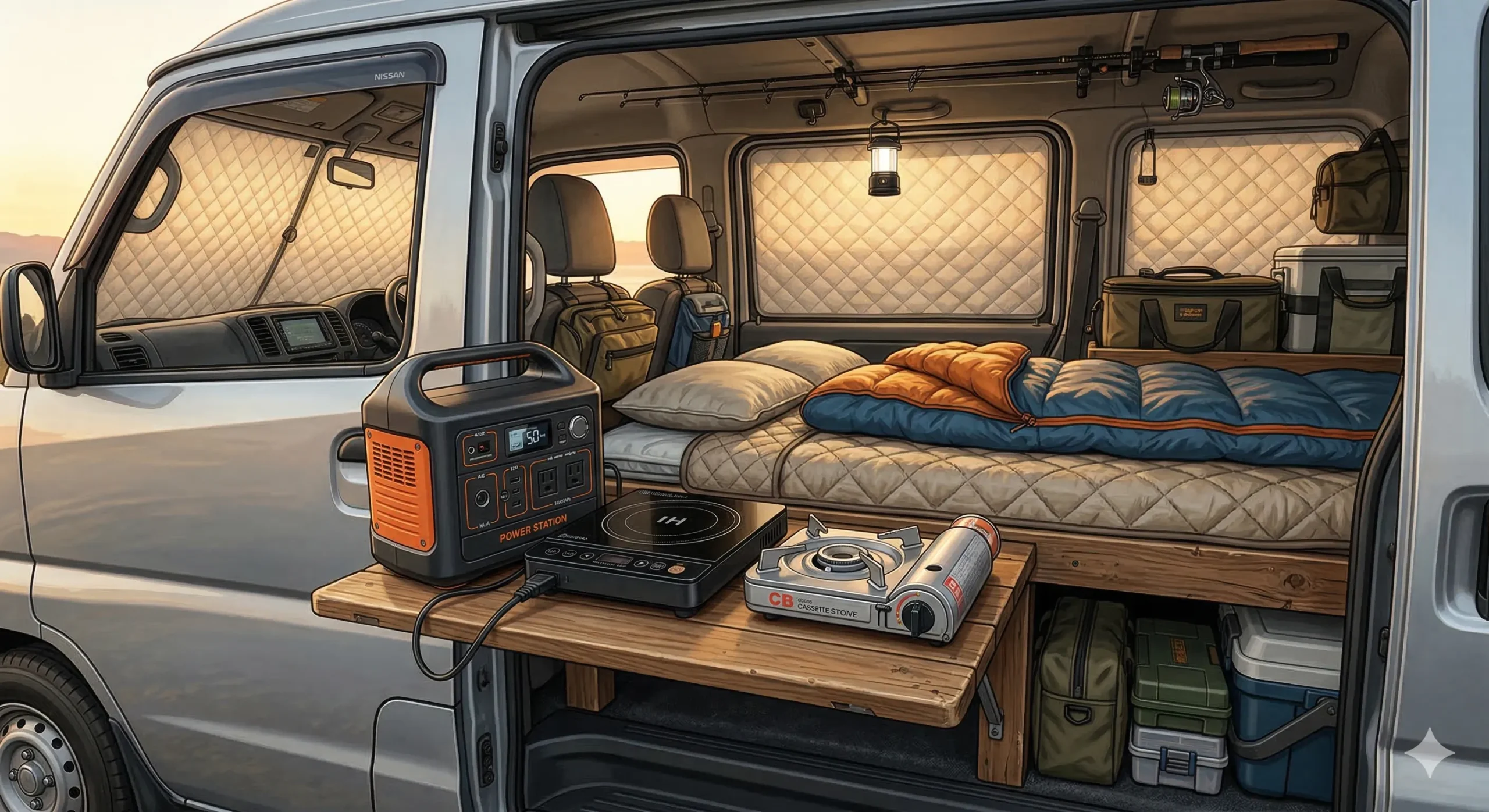 軽バン車中泊でのIHとカセットコンロの使い分け