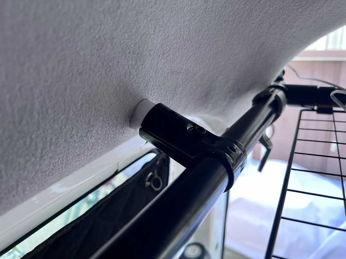 軽バン イレクター 天井収納のジョイントパーツ構造