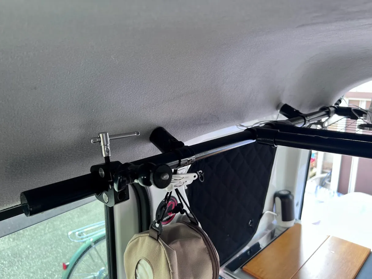 軽バン イレクター 天井収納のサイドバー取付例と活用方法