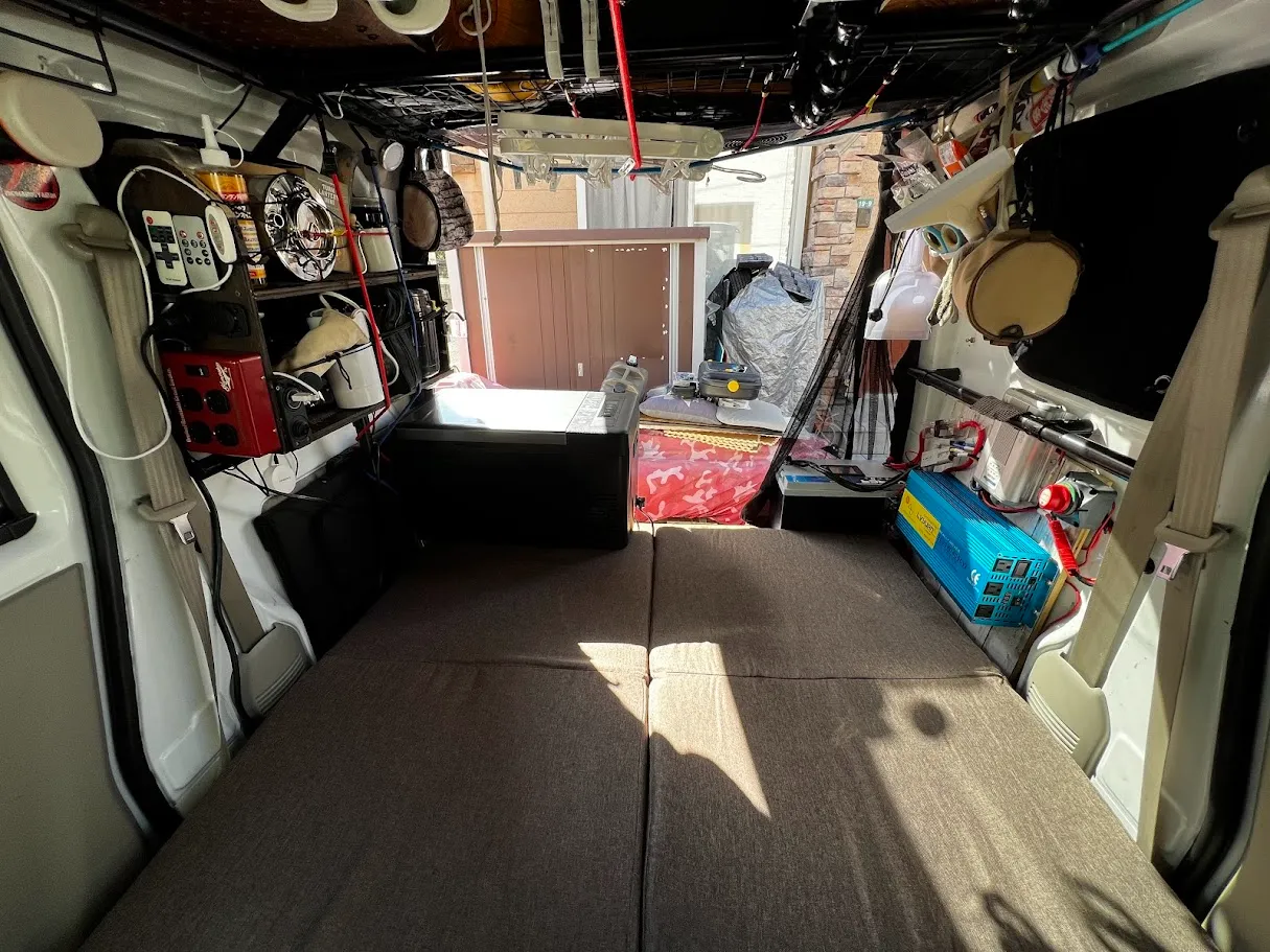 軽バン車中泊で使っているソファベッドマット