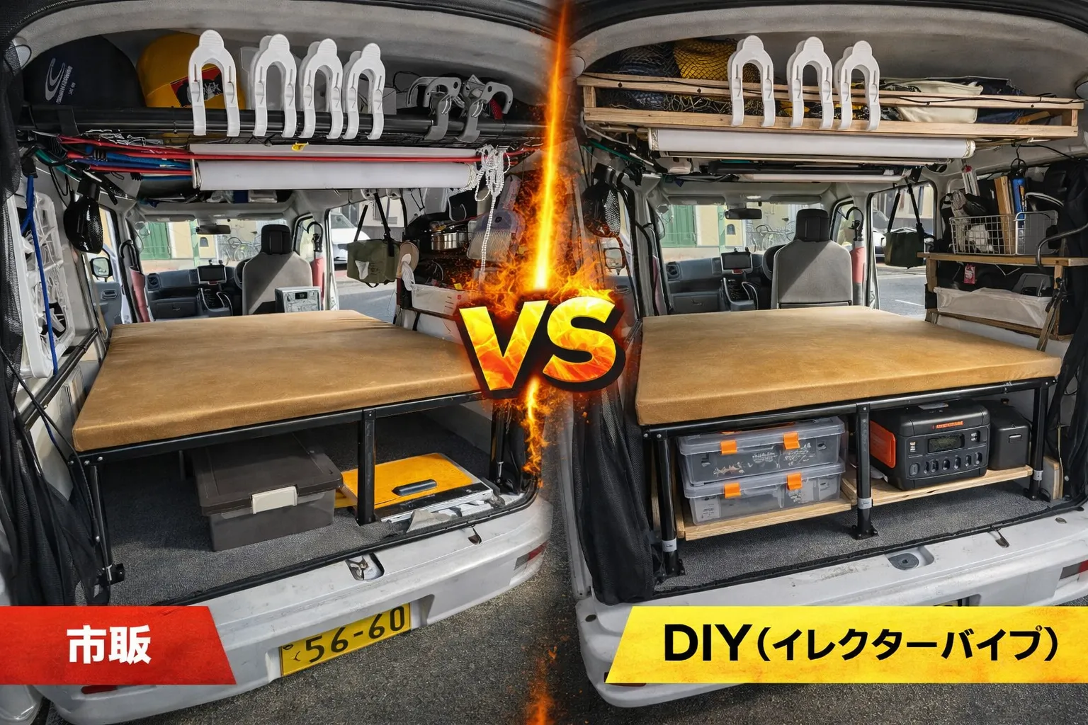 軽バン車中泊 ベッドキット MGR 完成 フラットベッド 快適