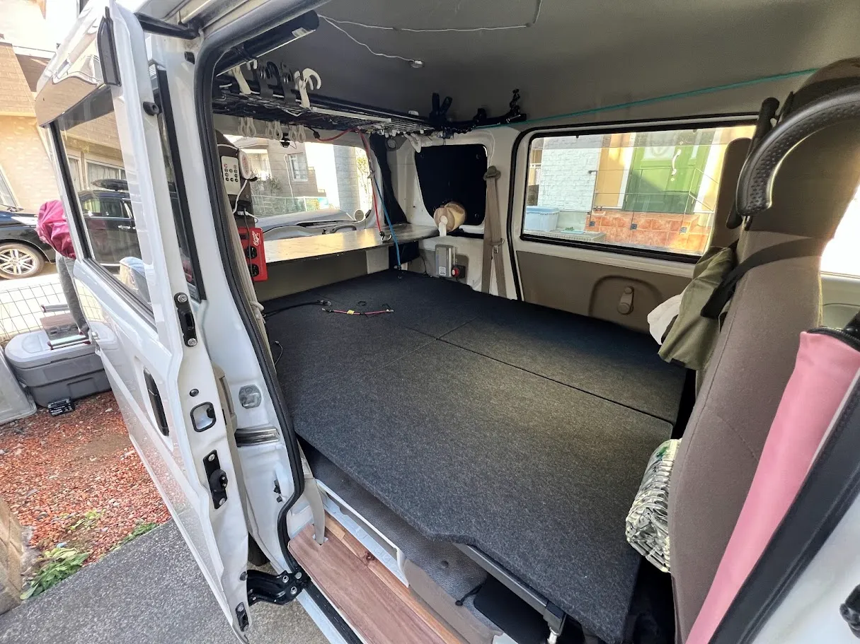 軽バン 車中泊 ベッドキット MGR 完成状態