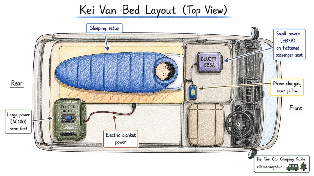 kei van power layout